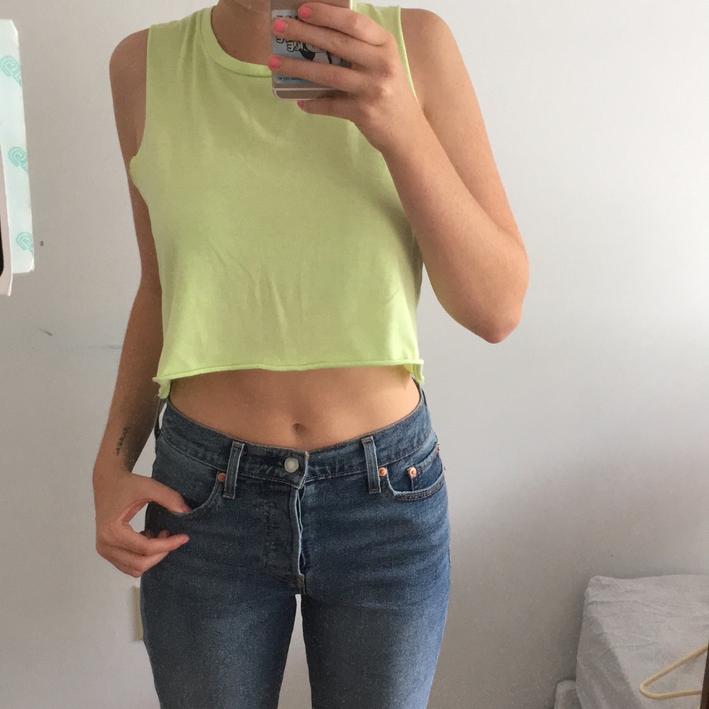 American Eagle lime green cropped tank
